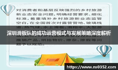 深圳滑板队的成功运营模式与发展策略深度解析